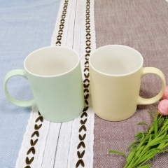 customized light color glazed new bone china coffee mug with handle