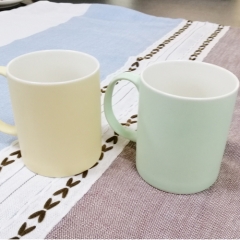 customized light color glazed new bone china coffee mug with handle