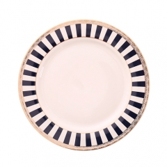 2018 new design custom gold bone china dinner plate