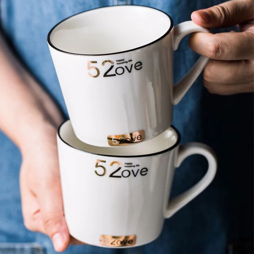 Large capacity colorful ceramic coffee mug with printing logo