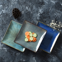 2018 fashion classic japanese style square ceramic plate