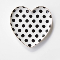 Custom 8inch heart shape ceramic pizza plates