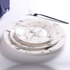 2018 wholesale cheap marble ceramic charger plates