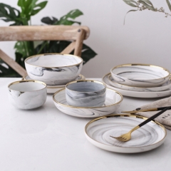 Marble Customized Ceramic Porcelain Dinner Set Dinnerware Set