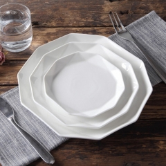 Wholesale irregular shape dinner dish ceramic dessert plate