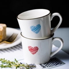 现代简约彩色陶瓷咖啡杯印刷标志