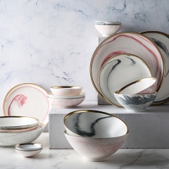 Marble Customized Ceramic Porcelain Dinner Set Dinnerware Set