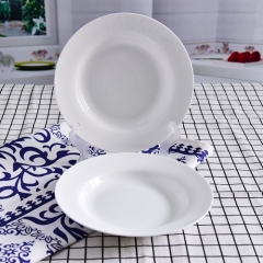 工厂价格定制印刷白色陶瓷餐盘