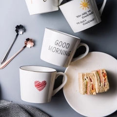 Modern simplicity colorful ceramic coffee mug with printing logo