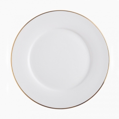 White gold rim cheap top sale ceramic plate for wedding