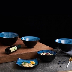New style japanese glazed dinnerware set china manufacture ceramic ramen noodle bowl