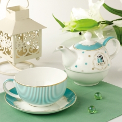 Restaurant China manufacturer   cup set and  teapot with ceramic infuser