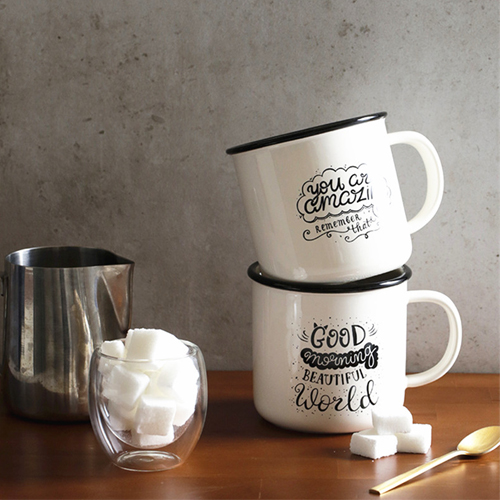 Wholesale promotional blank white ceramic coffee enamel coffee mug