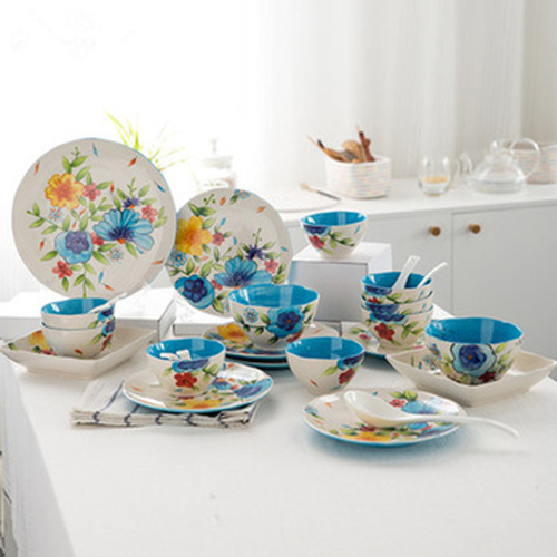 Luxury 28pcs full printed porcelain dinnerware set