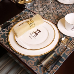 Wholesale round restaurant ceramic charger plate custom dinner set