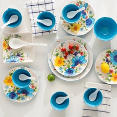 Luxury 28pcs full printed porcelain dinnerware set