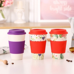 ceramic cup  silicone cover personalized cup with cover