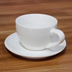 200ml custom logo white porcelain coffee cup and saucer