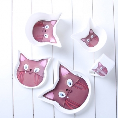 Kitty shallow pastry bone China plate