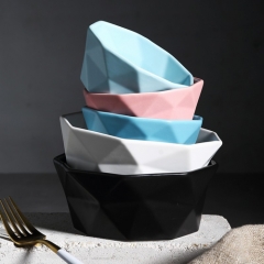 Nordic wind rice soup bowl pure color home matte ceramic simple personality