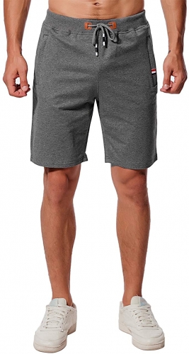 Herren Beiläufig Shorts Baumwolle Sport Jogger Classic Fit Sommershorts, elastische Taille Reißverschlusstaschen