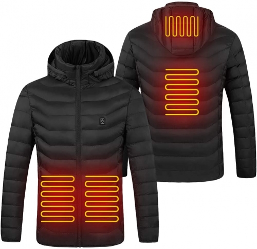 Electric Heated Jackets Men's Heated Jacket USB Heated Clothing Winter Warm Lightweight Hoodie Down Jacket Coat for Outdoor Work and Daily Wear