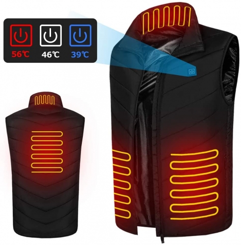 Beheizbare Weste Heating Vest Heizweste Herren,Elektrische Beheizte Jacke USB-Lade Heizweste Beheizte Warme Jacke mit Einstellbare Temperatur Für Outd