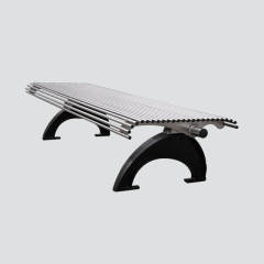 Outdoor steel tube park backless bench