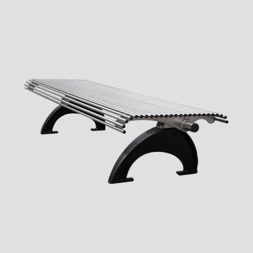 Outdoor steel tube park backless bench