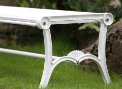 white outdoor park backless bench