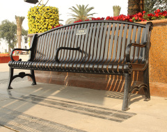 outdoor street steel long park bench