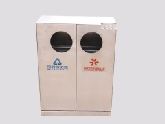 large stainless steel park waste bin