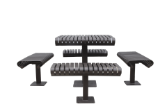Unfoldable steel table sets