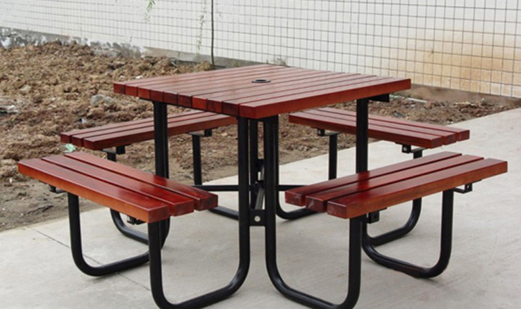 outdoor wood picnic table set