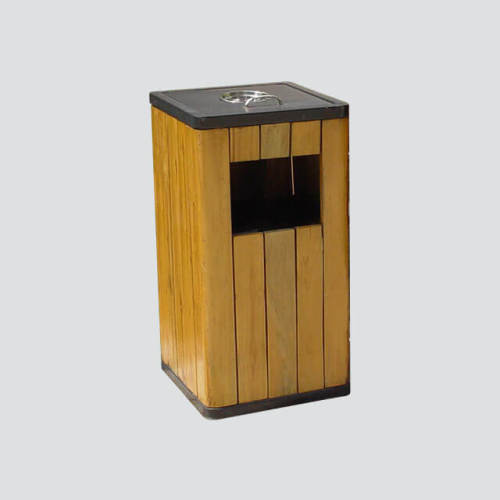 outdoor garden street wood simple garbage can