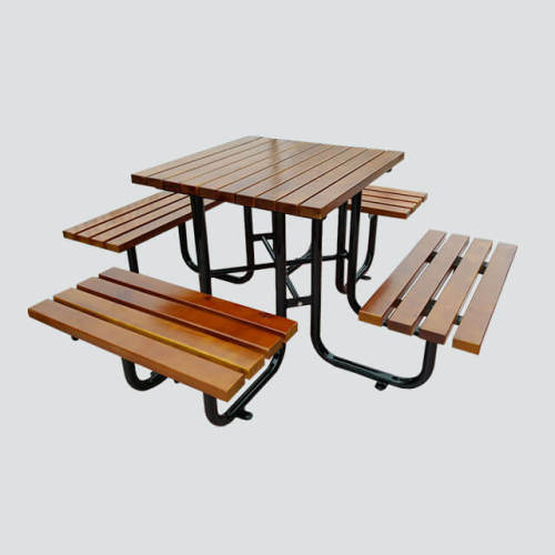 outdoor wood picnic table set