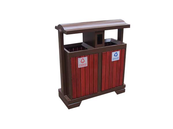 outdoor dual compartment garbage can