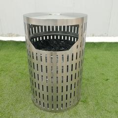 Outdoor Stainless Steel Trash Receptacle