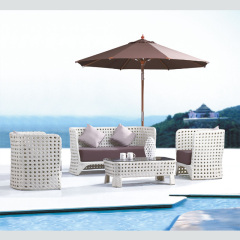 outdoor rattan sofa garden furniture wicker sofa set 4 seater with table