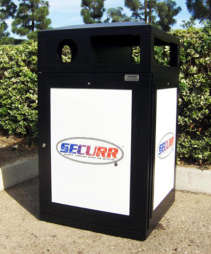 outdoor street advertising trash can