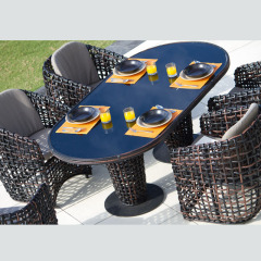 outdoor leisure rattan picnic table