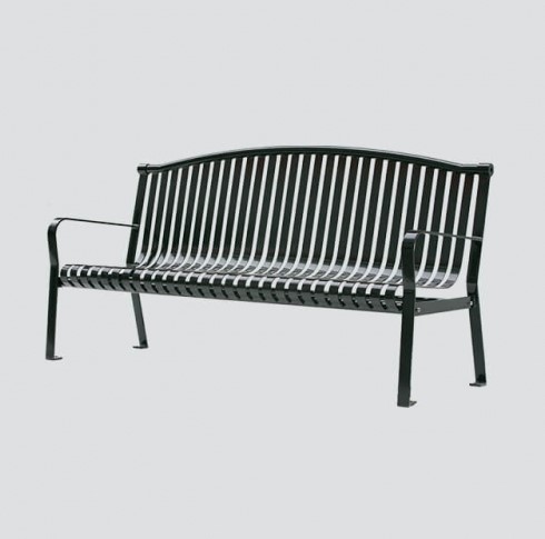 Flat steel iron garden leisure bench