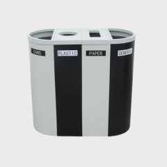 modern metal sorting trash bin