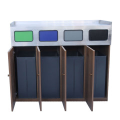 Outdoor Street Wooden Waste Bin