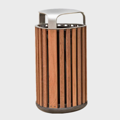 decorative outdoor wooden garbage cans