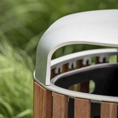 decorative outdoor wooden garbage cans