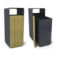 Outdoor Park Solid Wood Trash Bins