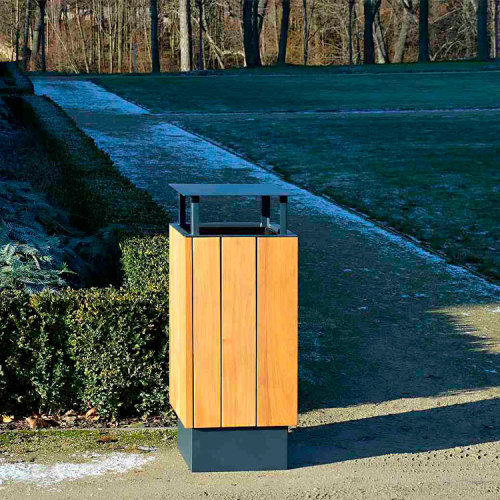 vintage rectangular outdoor trash can