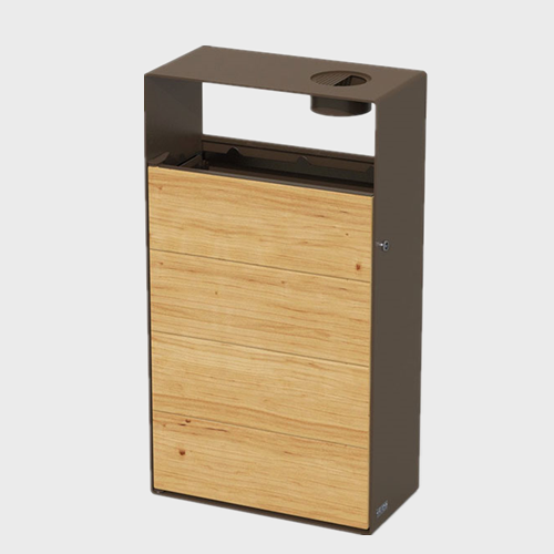 Outdoor Street Wooden Trash Can