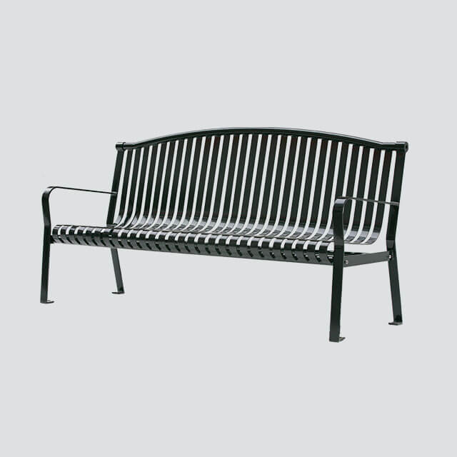 flat steel iron garden leisure bench